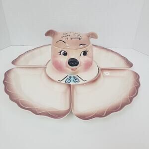 Make A Pig of Yourself 1950s Vintage DeForest of CA. Piggy Relish Serving Tray